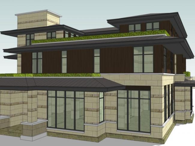 Sketchup别墅模型|独栋别墅，现代风格