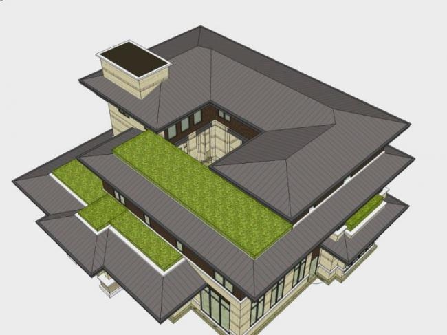 Sketchup别墅模型|独栋别墅，现代风格
