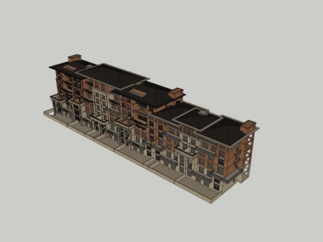 Sketchup别墅模型|联排别墅，欧式风格