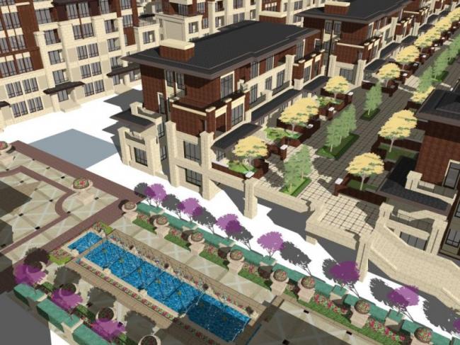 Sketchup别墅模型|别墅群，古典风格