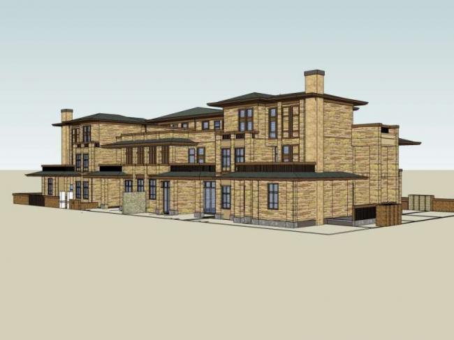 Sketchup别墅模型|联排别墅，古典风格