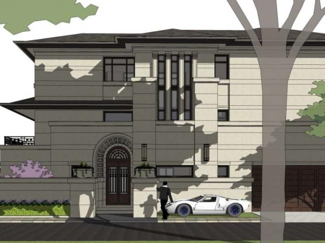 Sketchup别墅模型|独栋别墅，古典风格