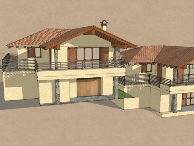Sketchup别墅模型|叠拼别墅，古典风格