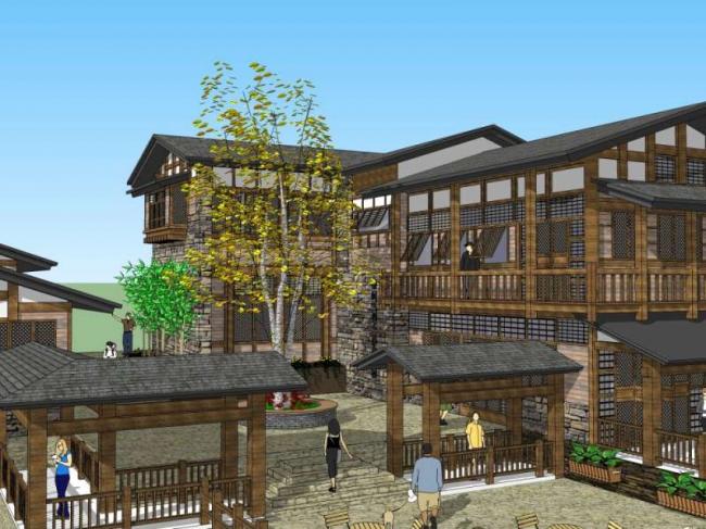 Sketchup别墅模型|独栋别墅，中式风格