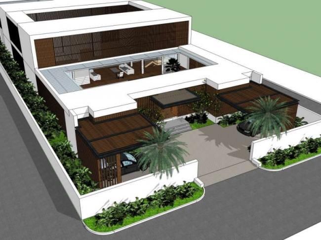 Sketchup别墅模型|独栋别墅，现代风格