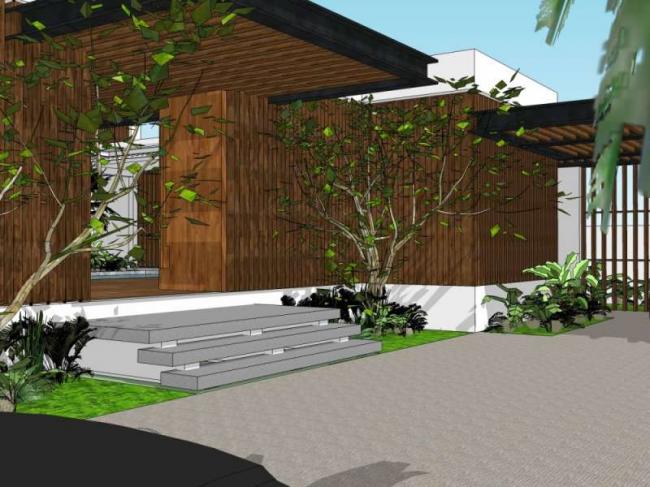 Sketchup别墅模型|独栋别墅，现代风格