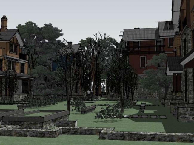 Sketchup别墅模型|双拼别墅群，古典风格