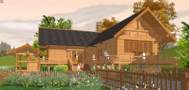 Sketchup别墅模型|独栋别墅，中式风格