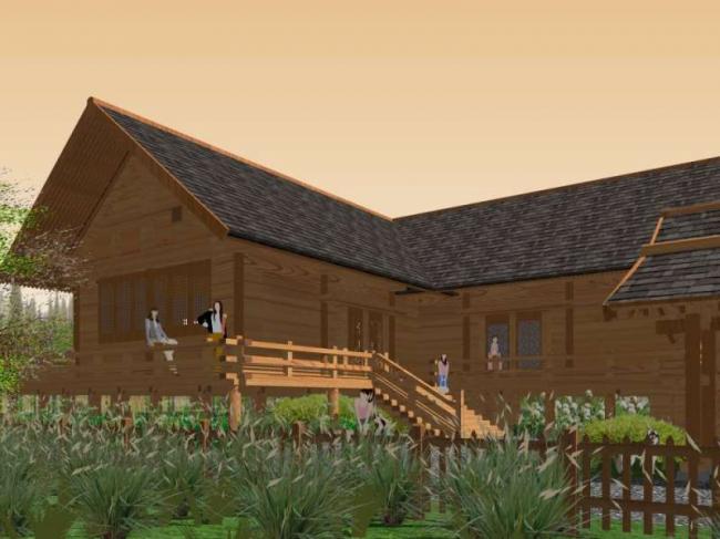 Sketchup别墅模型|独栋别墅，中式风格