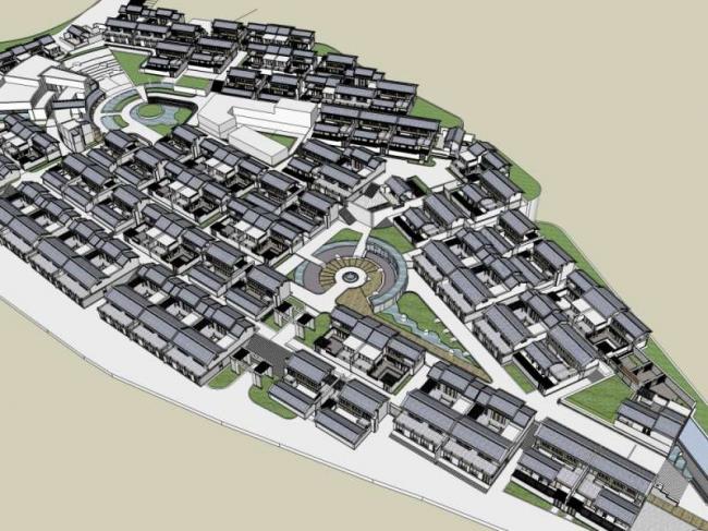 Sketchup别墅模型|别墅住宅群，中式风格