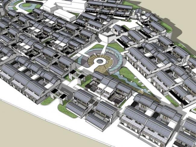 Sketchup别墅模型|别墅住宅群，中式风格