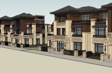 Sketchup别墅模型|联排别墅，古典风格-BIM建筑网