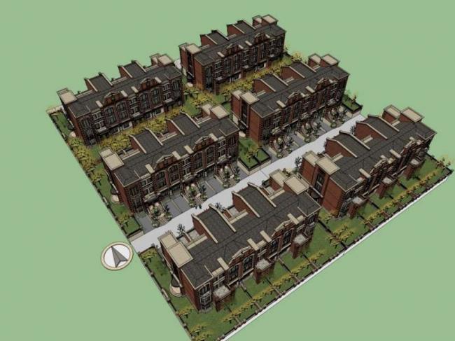 Sketchup别墅模型|别墅群，欧式风格