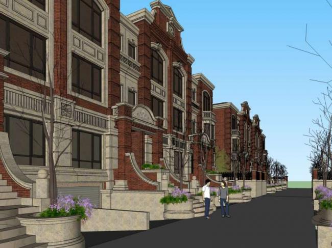 Sketchup别墅模型|别墅群，欧式风格