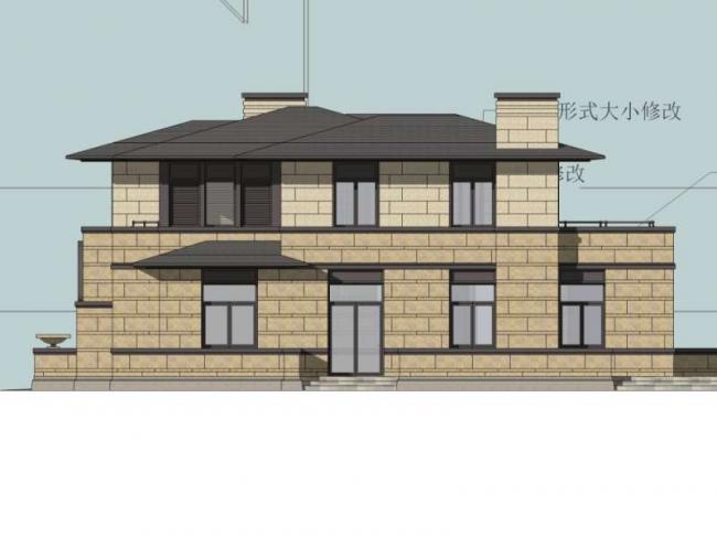 Sketchup别墅模型|独栋别墅，古典风格