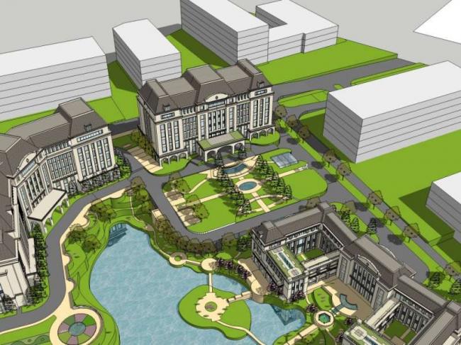 Sketchup别墅模型|别墅群，古典风格