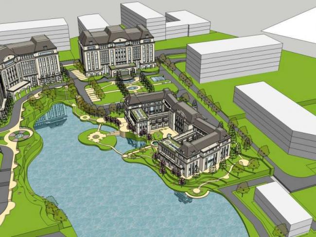 Sketchup别墅模型|别墅群，古典风格