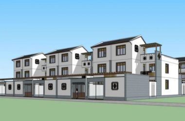 Sketchup别墅模型|别墅群，中式风格-BIM建筑网