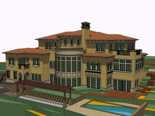 Sketchup别墅模型|多层别墅，古典风格