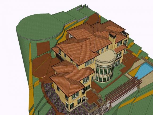 Sketchup别墅模型|多层别墅，古典风格
