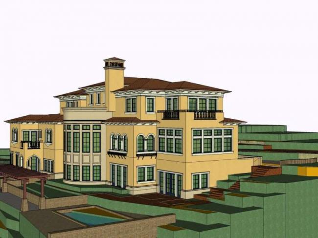 Sketchup别墅模型|多层别墅，古典风格