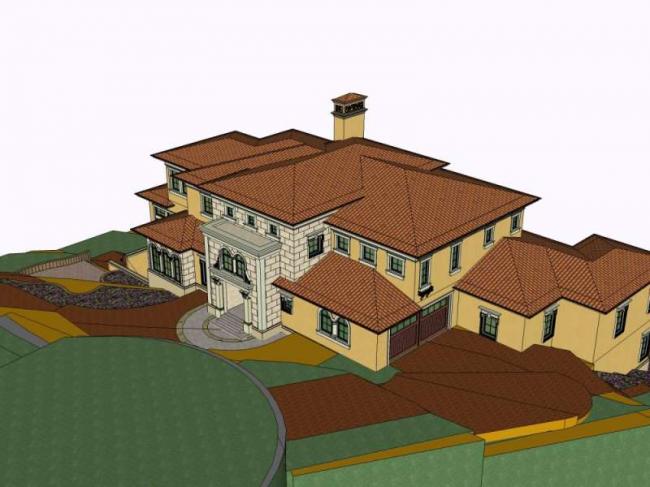 Sketchup别墅模型|多层别墅，古典风格