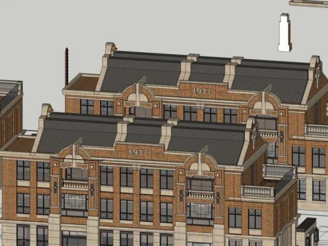 Sketchup别墅模型|联排别墅，欧式古典风格