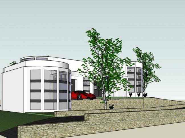 Sketchup别墅模型|独栋别墅，现代风格