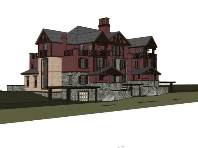 Sketchup别墅模型|双拼别墅，欧式古典风格