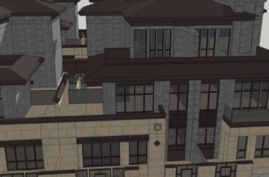 Sketchup别墅模型|叠拼别墅，现代中式风格-BIM建筑网