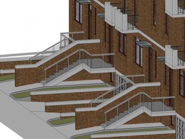Sketchup别墅模型|联排别墅，古典风格
