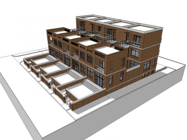 Sketchup别墅模型|联排别墅，古典风格