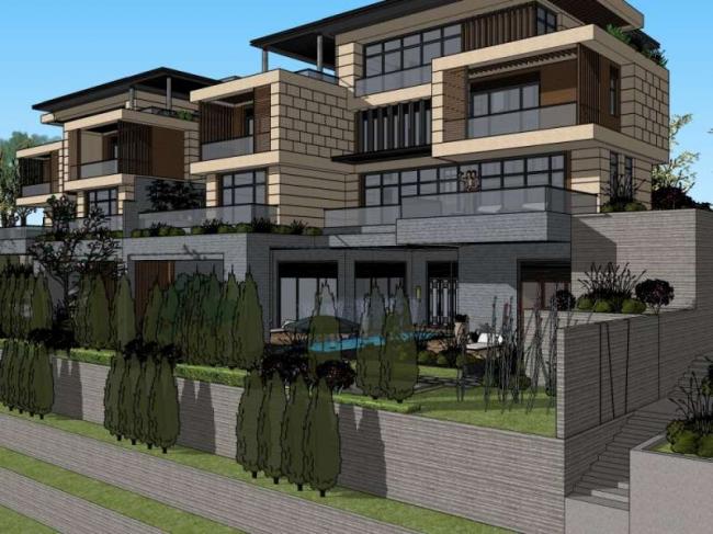 Sketchup别墅模型|双拼别墅，古典风格