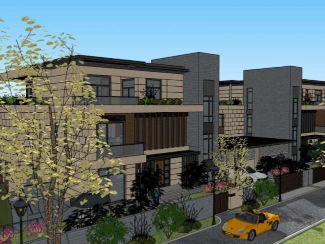 Sketchup别墅模型|双拼别墅，古典风格