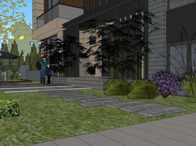 Sketchup别墅模型|双拼别墅，古典风格