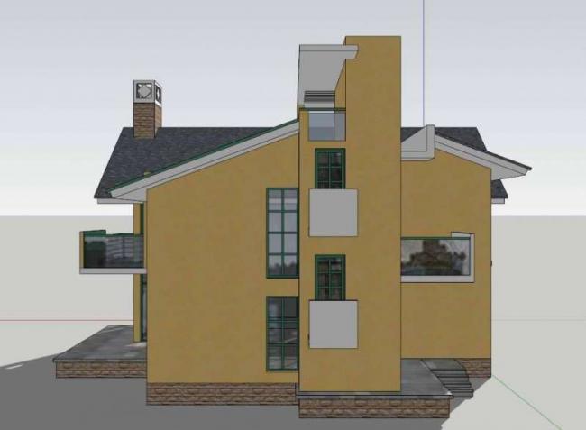 Sketchup别墅模型|多层坡顶别墅，古典风格