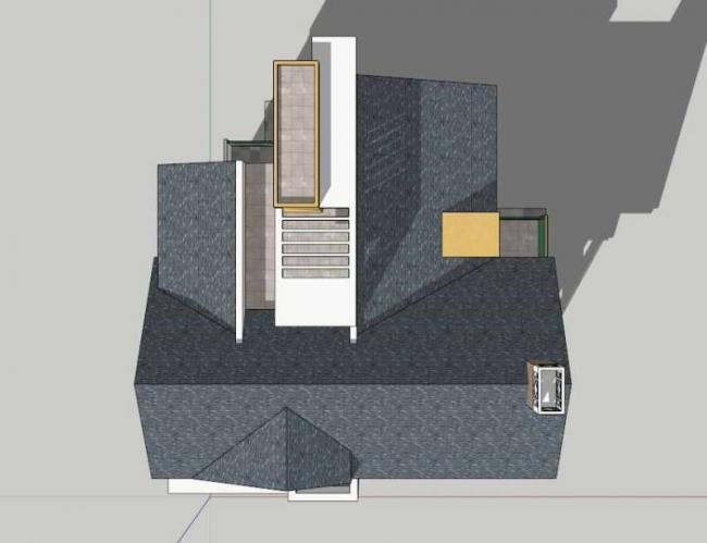 Sketchup别墅模型|多层坡顶别墅，古典风格
