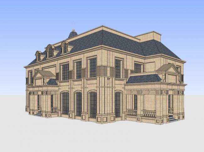Sketchup别墅模型|独栋别墅，欧式风格，古典风格
