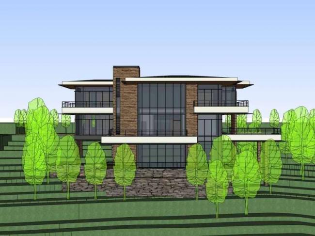 Sketchup别墅模型|多层别墅，现代风格
