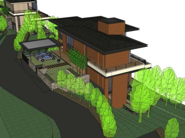 Sketchup别墅模型|多层别墅，现代风格