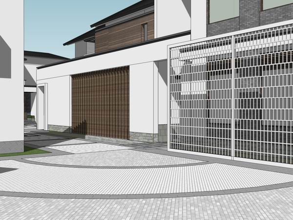 Sketchup别墅模型|别墅，现代中式风格