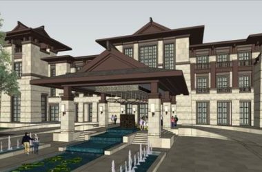 Sketchup别墅模型|独栋别墅，东南亚古典风格-BIM建筑网