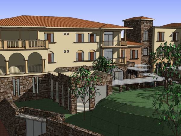 Sketchup别墅模型|独栋别墅，古典地中海风格