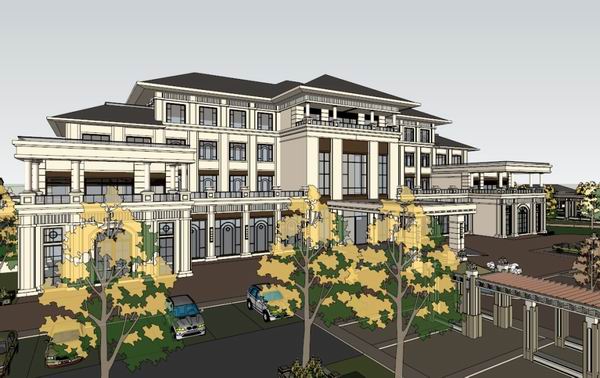 Sketchup别墅模型|独栋别墅，商业，古典风格