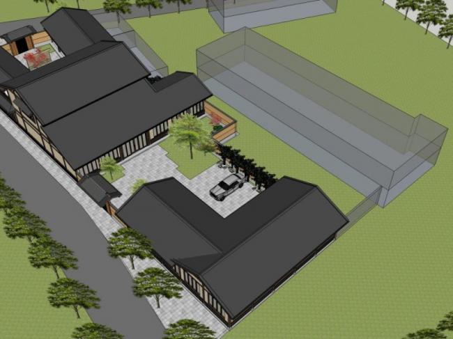 Sketchup别墅模型|别墅，现代中式风格