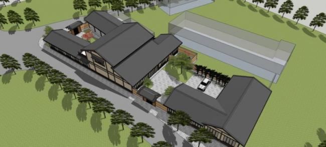 Sketchup别墅模型|别墅，现代中式风格