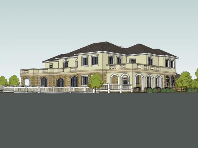 Sketchup别墅模型|叠拼别墅，古典风格