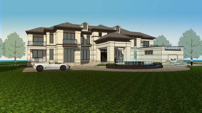 Sketchup别墅模型|独栋别墅，欧式别墅，古典风格