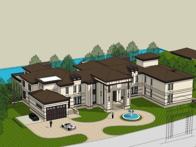 Sketchup别墅模型|独栋别墅，欧式别墅，古典风格