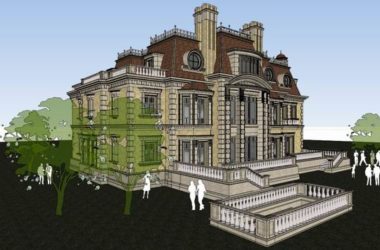 Sketchup别墅模型|独栋别墅，古典风格-BIM建筑网